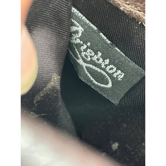 Brighton Croc Embossed Leather Wallet Brown Silver Tone Heart Card Organizer - Picture 7 of 11